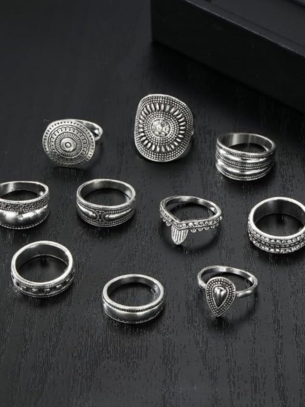 Stackable Rings for Women, 10-Pcs - Picture 4 of 7